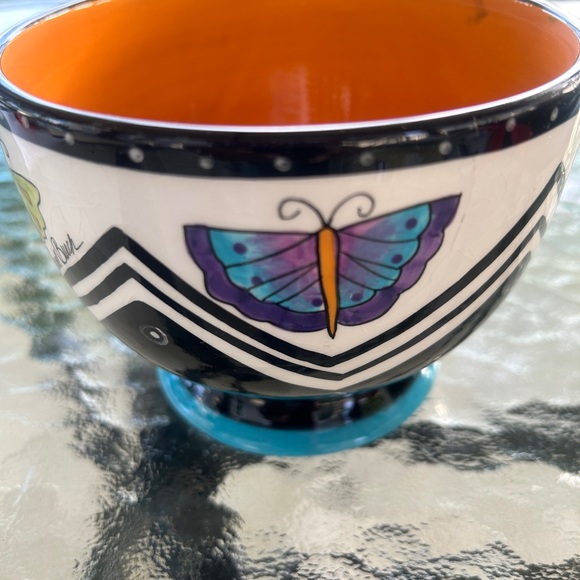 Laurel Burch butterfly pedestal bowl - Picture 6 of 7